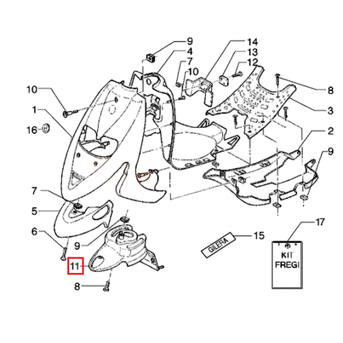 574115 | CHIUSURA INF.SCUDO COM | PIAGGIO RICAMBI ORIGINALI