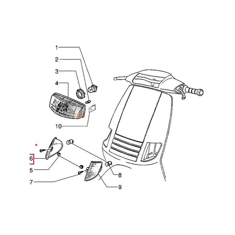 291790 | LAMPEGGIATORE ANTERIORE DESTRO | PIAGGIO RICAMBI ORIGINALI