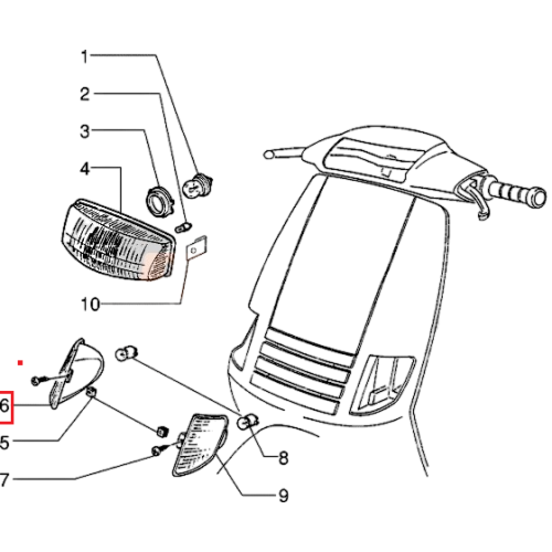 291790 | LAMPEGGIATORE ANTERIORE DESTRO | PIAGGIO RICAMBI ORIGINALI