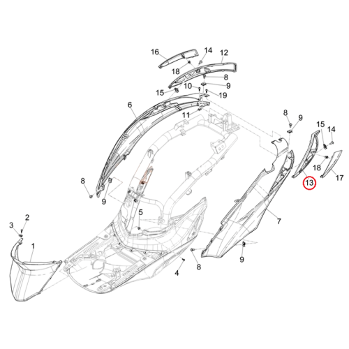 1B001366 | CORNICE PROTEZIONE SX | PIAGGIO RICAMBI ORIGINALI