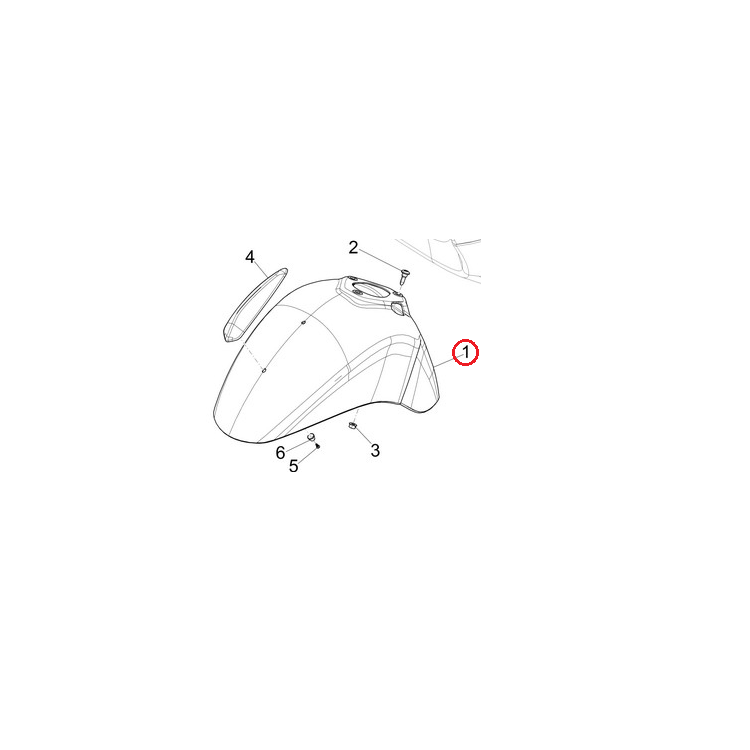 1B000947000YR5 | PARAFANGO ANTERIORE | PIAGGIO RICAMBI ORIGINALI