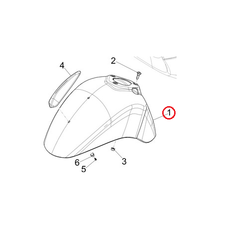 1B000947000YR5 | PARAFANGO ANTERIORE | PIAGGIO RICAMBI ORIGINALI