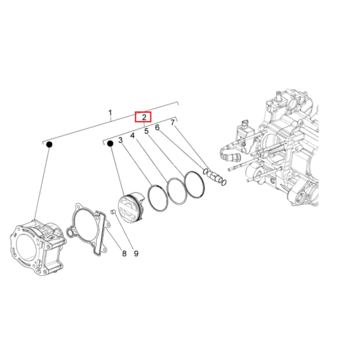 1A0135680O | GRUPPO PISTONE-SPINOTTO-SEGMENTI-ANELLI | PIAGGIO RICAMBI ORIGINALI