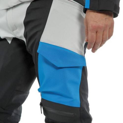 DAINESE TONALE D-DRY PANTS-65C-GLACIER-GRAY/PERFORMANCE-BLUE/BLACK