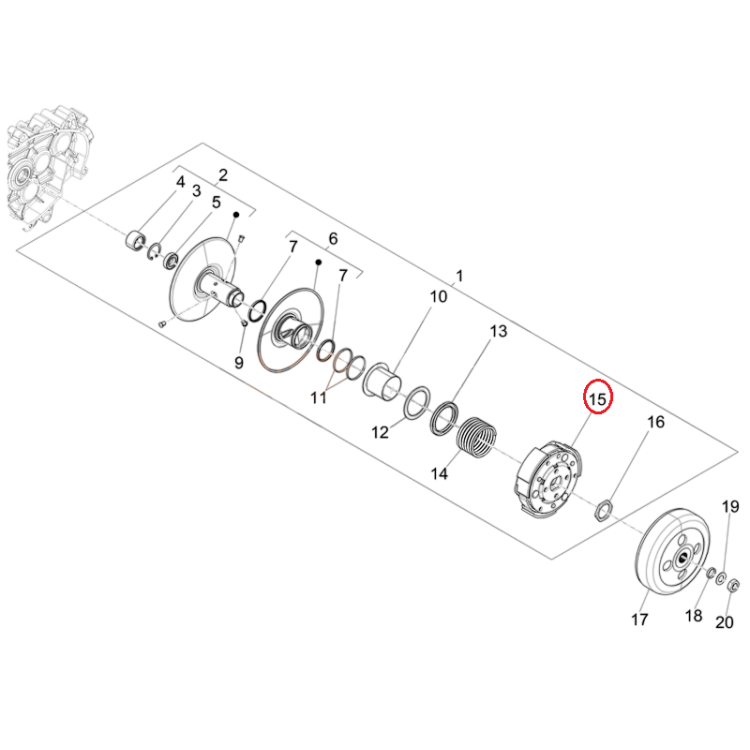1A006324 | GRUPPO FRIZIONE CENTRIFUGA COMPL. | PIAGGIO RICAMBI ORIGINALI