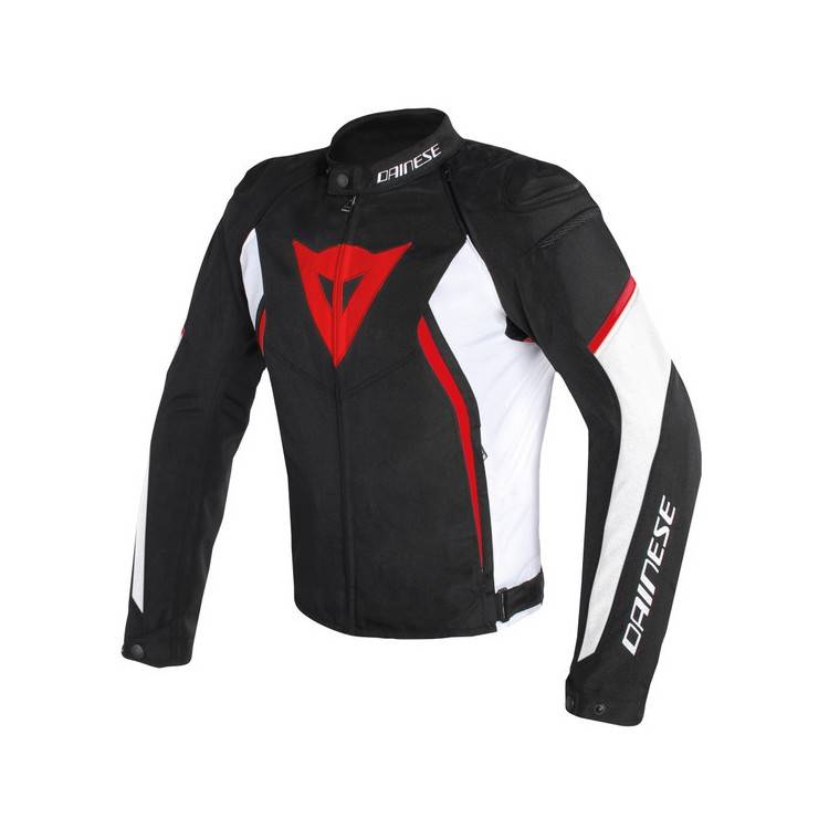 DAINESE AVRO D2 TEX JACKET-858-BLACK/WHITE/RED
