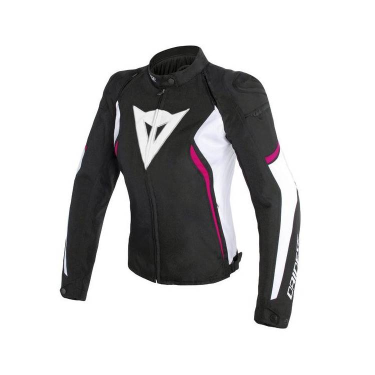 DAINESE AVRO D2 TEX LADY JACKET-T76-BLACK/WHITE/FUXIA