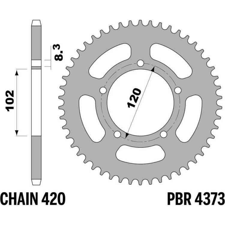 4373 47 F | CORONE APRILIA Z47 RS 50 COD.8207076 | PBR