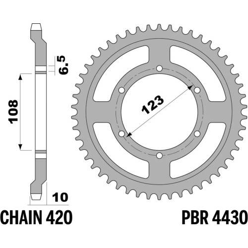 4430 52 F | CORONE DERBY GPR50/GILERA GP50 Z52 | PBR