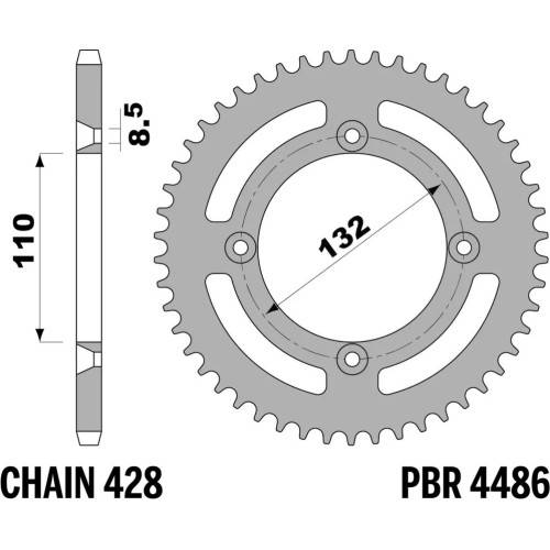 4486 52 L | CORONE KTM85SX Z52 ERGAL C.428 | PBR