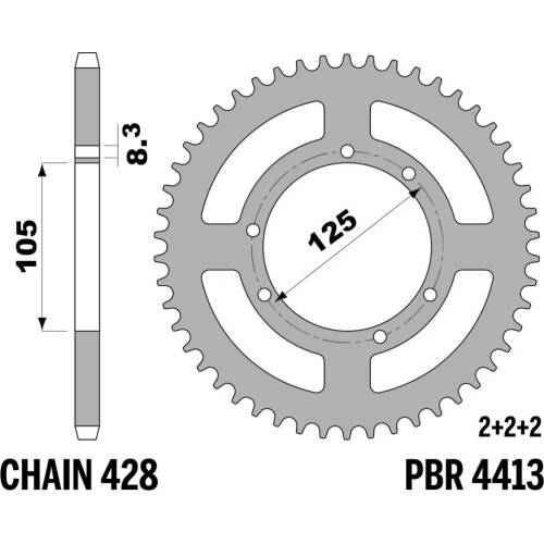 4413 48 F | CORONE Z48 DERBI SM 125 04-05 C.428 | PBR