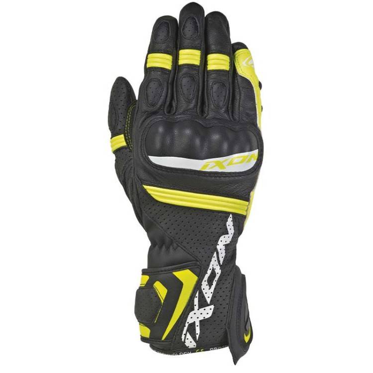 RS TEMPO AIR - GUANTO EST. PELLE/TSUTO U NERO/GIALLO VIVO IXON