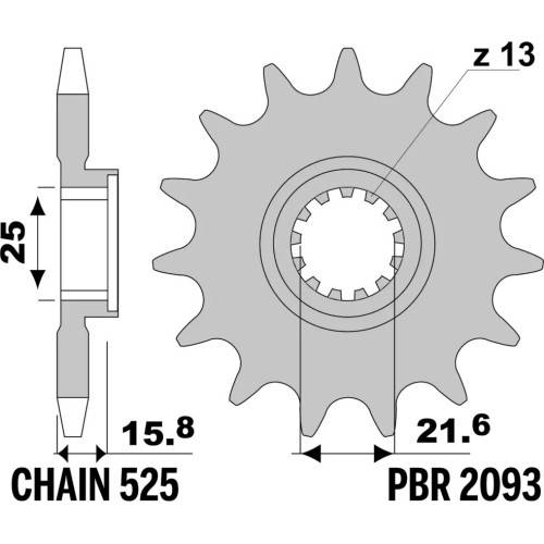 2093 14 18NC | PIGNONI ZX6R F1-F3 Z14 KAW C.525 | PBR