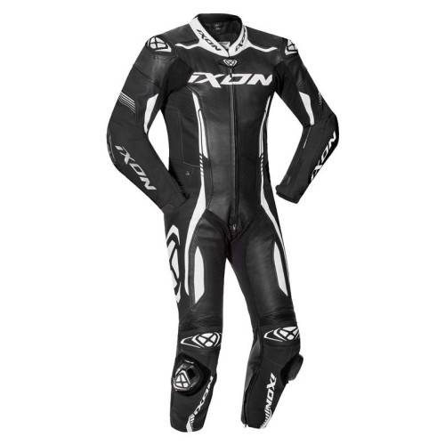 VORTEX 2 - TUTA PELLE UOMO NERO/BIANCO IXON
