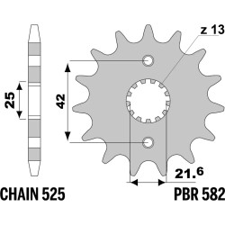 582 16 18NC | PIGNONI KAW ZX750 Z16 18NC C.525 | PBR