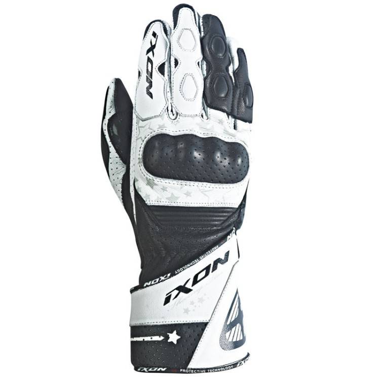RS CURVE HP - GUANTO RACING PELLE DONNA NERO/BIANCO IXON