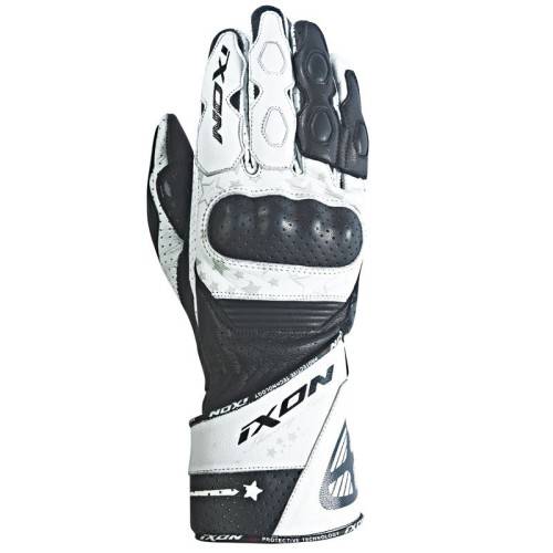 RS CURVE HP - GUANTO RACING PELLE DONNA NERO/BIANCO IXON