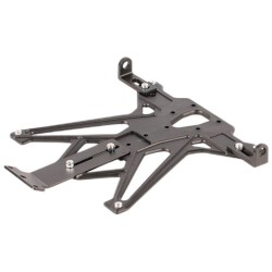TAR014NER | SUPPORTO TARGA CON STAFFE CATADIOTTRO E FRECCE INCLUSI (MOD. A1 PER ITALIA-GERMANIA-SLOVENIA) COL: NERO | LIGHTECH