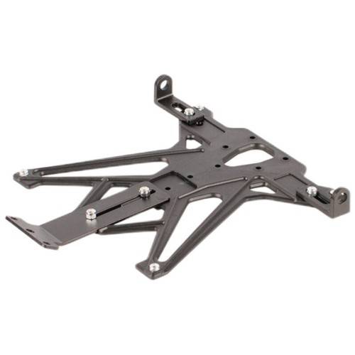 TAR014NER | SUPPORTO TARGA CON STAFFE CATADIOTTRO E FRECCE INCLUSI (MOD. A1 PER ITALIA-GERMANIA-SLOVENIA) COL: NERO | LIGHTECH