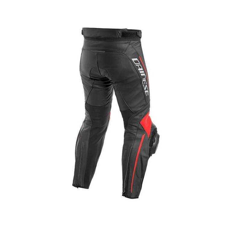 DELTA 3 LEATHER PANTS-P75-BLACK/BLACK/FLUO-RED DAINESE
