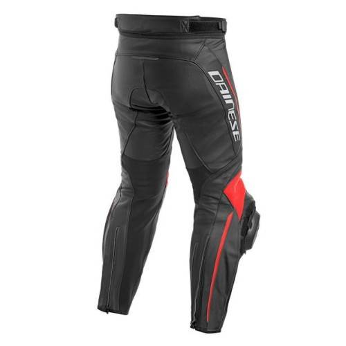 DELTA 3 LEATHER PANTS-P75-BLACK/BLACK/FLUO-RED DAINESE