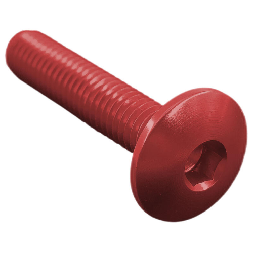 VITE TESTA BOMBATA ERG. CL 002 M6 L. 20 TESTA Ø14  ERGAL (7075 T6) | 002M6020ROS - ROSSO | LIGHTECH