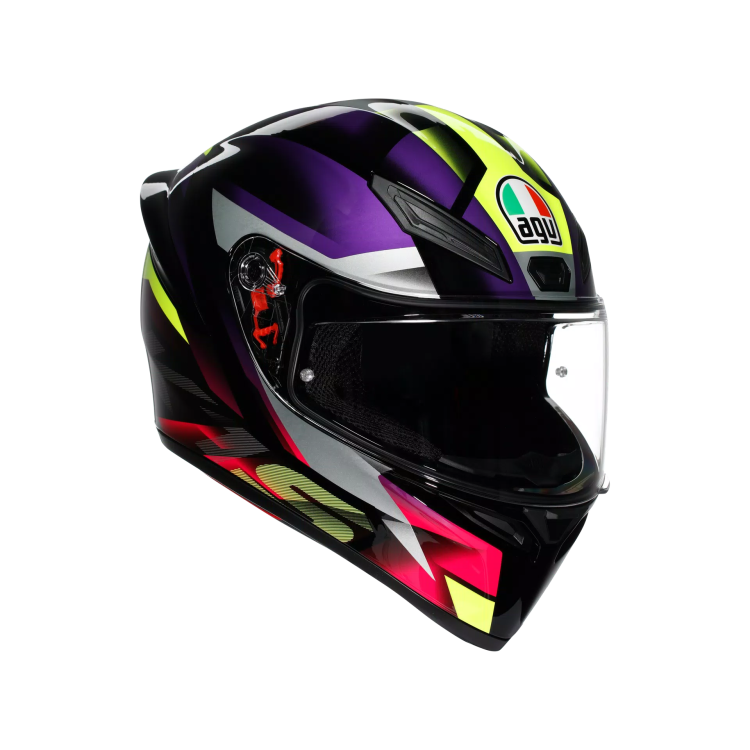 CASCO INTEGRALE K1 S AGV E2206 FASTLAP BLACK PURPLE PINK | AGV