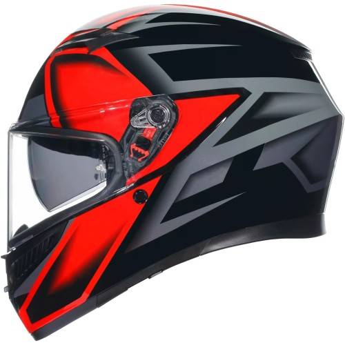 CASCO INTEGRALE K3 AGV E2206 MPLK COMPOUND BLACK RED | AGV