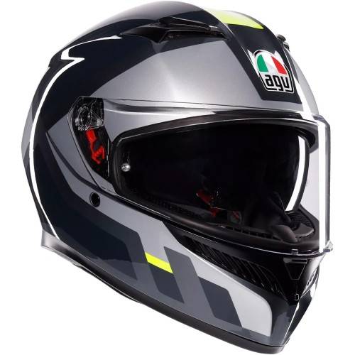 CASCO INTEGRALE K3 AGV E2206 MPLK SHADE GREY YELLOW FLUO | AGV