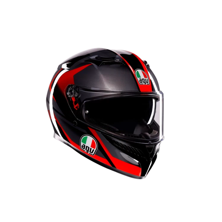 CASCO INTEGRALE K3 AGV E2206 MPLK STRIGA BLACK GREY RED | AGV