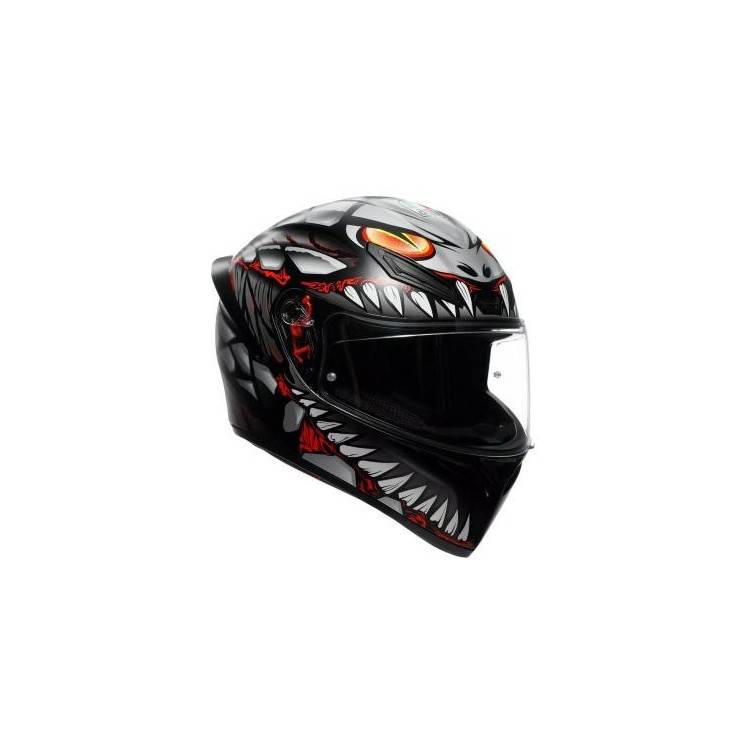 CASCO INTEGRALE K1 S AGV E2206 LYZARD MATT BLACK GREY RED | AGV
