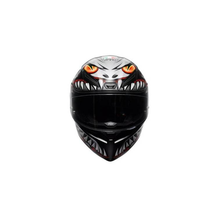 CASCO INTEGRALE K1 S AGV E2206 LYZARD MATT BLACK GREY RED | AGV