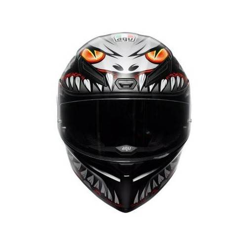 CASCO INTEGRALE K1 S AGV E2206 LYZARD MATT BLACK GREY RED | AGV