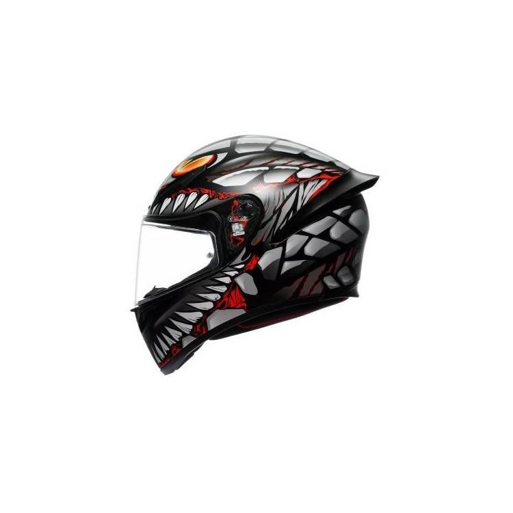 CASCO INTEGRALE K1 S AGV E2206 LYZARD MATT BLACK GREY RED | AGV