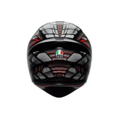 CASCO INTEGRALE K1 S AGV E2206 LYZARD MATT BLACK GREY RED | AGV