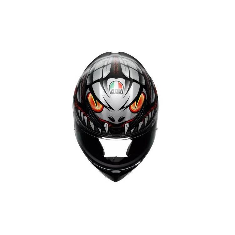 CASCO INTEGRALE K1 S AGV E2206 LYZARD MATT BLACK GREY RED | AGV