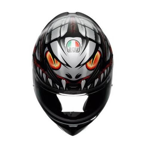 CASCO INTEGRALE K1 S AGV E2206 LYZARD MATT BLACK GREY RED | AGV