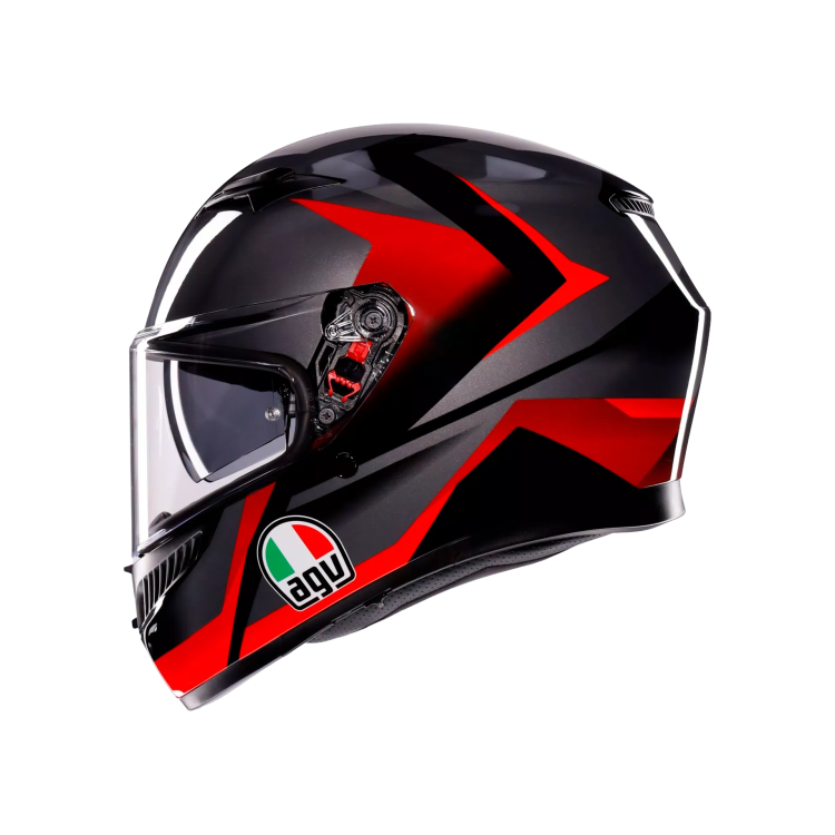 CASCO INTEGRALE K3 AGV E2206 MPLK STRIGA BLACK GREY RED | AGV