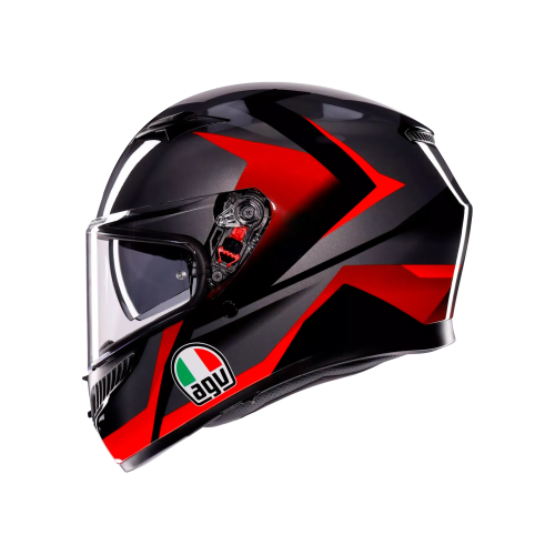 CASCO INTEGRALE K3 AGV E2206 MPLK STRIGA BLACK GREY RED | AGV