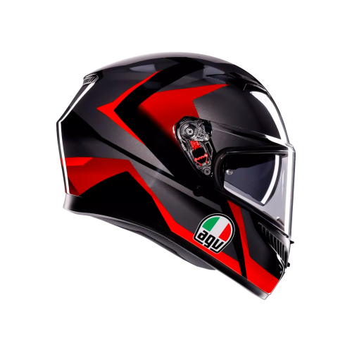CASCO INTEGRALE K3 AGV E2206 MPLK STRIGA BLACK GREY RED | AGV