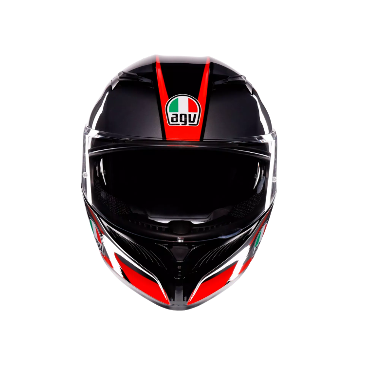 CASCO INTEGRALE K3 AGV E2206 MPLK STRIGA BLACK GREY RED | AGV