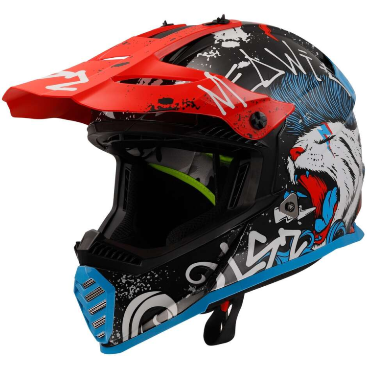 CASCO OFFROAD LS2 MX437 FAST II MINI STARMAW BLACK-06 | LS2