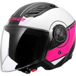 CASCO JET LS2 OF616 AIRFLOW II COVER WHITE PINK-06 | LS2