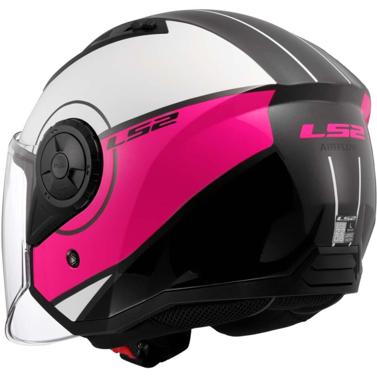 CASCO JET LS2 OF616 AIRFLOW II COVER WHITE PINK-06 | LS2