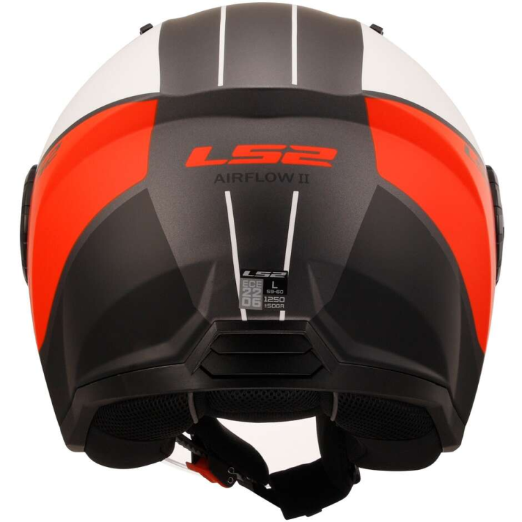 CASCO JET LS2 OF616 AIRFLOW II COVER MATT WHITE RED-06 | LS2