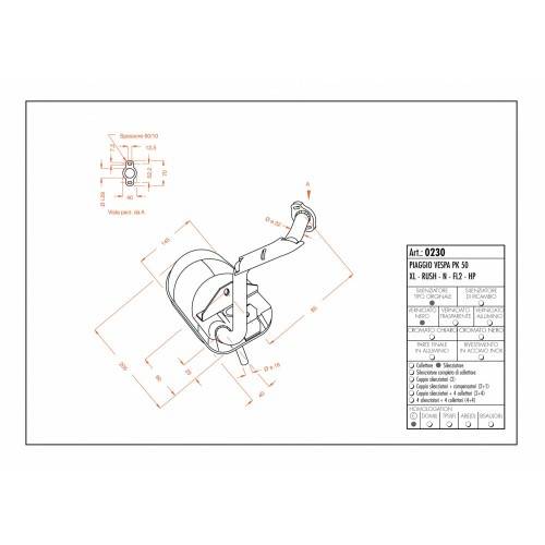 LEOVINCE SITO PIAGGIO VESPA HP - PK 50 - XL - RUSH - N - FL2 | LEOVINCE