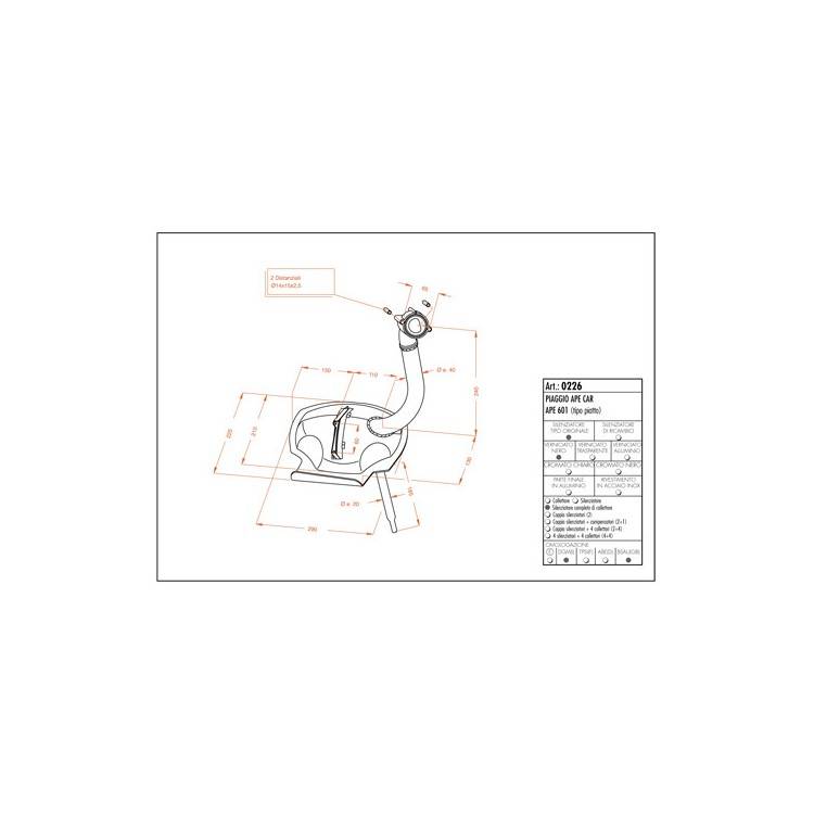 LEOVINCE SITO PIAGGIO APE CAR - APE 601 (flat shape) | LEOVINCE