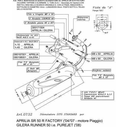 LEOVINCE SITO APRILIA SR 50 R FACTORY Mot.Piaggio | LEOVINCE