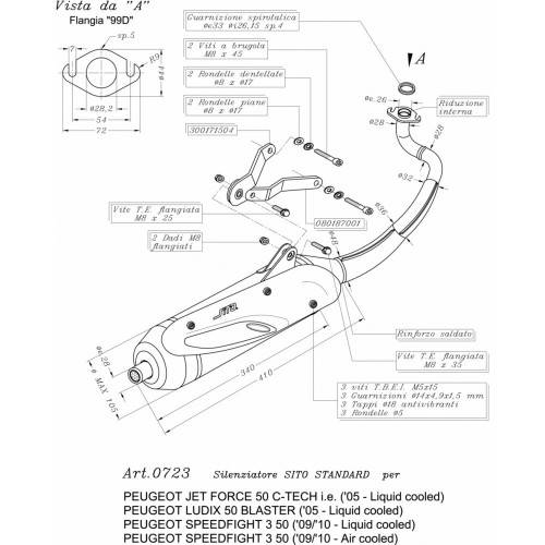 LEOVINCE SITO PEUGEOT JET FORCE C.TECH 50 i.e. (liquid cooled) i.e./L | LEOVINCE