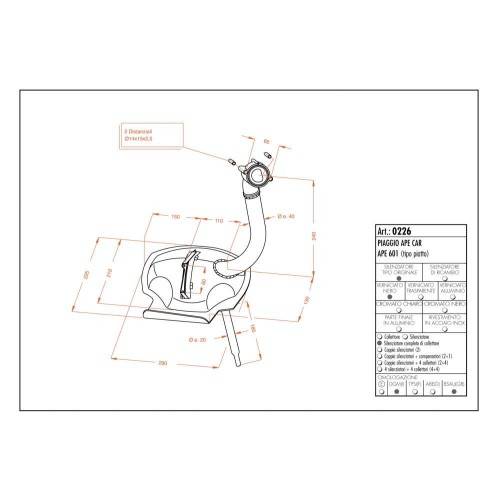 LEOVINCE SITO PIAGGIO APE CAR - APE 601 (flat shape) | LEOVINCE